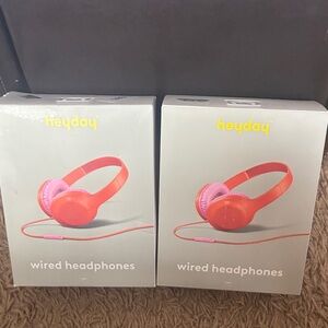 Heyday Wired Headphones - Coral and Lavender